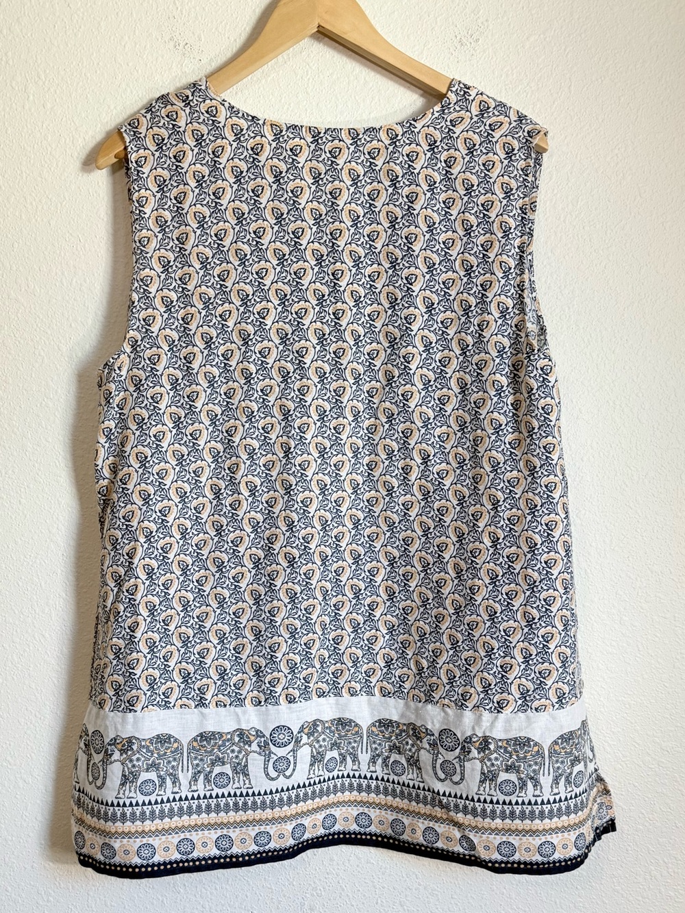 J Jill 100% Linen Floral Print Shift Mini Dress Tunic Boho Chic Retro Twee - Picture 7 of 8